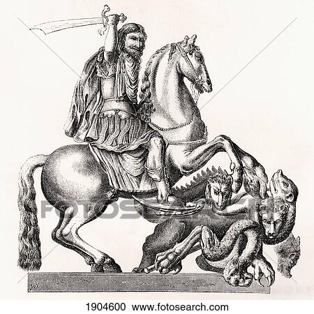 King Charles Ii Of England Represented As St George Slaying The Dragon. 17Th Century Equestrian Statue By Gottfried Leigeber. From Handbook Of The Arts Of The Middle Ages And Renaissance, Published London 1855. View Large Photo Image Stock Image - King Charles Ii Of England Represented As St George Slaying The Dragon. 17Th Century Equestrian Statue By Gottfried Leigeber. From Handbook Of The Arts Of The Middle Ages And Renaissance, Published London 1855.. Fotosearch
