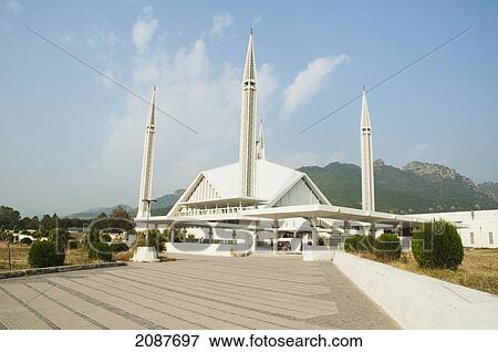 King Faisal Mosque By Turkish Architect Vedat Dalokay In Islamabad, Islamabad Capital Territory, Pakistan View Large Photo Image Stock Photo - King Faisal Mosque By Turkish Architect Vedat Dalokay In Islamabad, Islamabad Capital Territory, Pakistan. Fotosearch