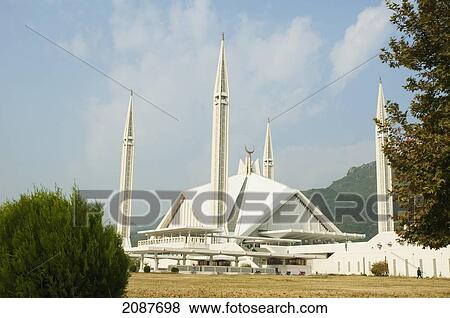 King Faisal Mosque By Turkish Architect Vedat Dalokay In Islamabad, Islamabad Capital Territory, Pakistan View Large Photo Image Stock Photo - King Faisal Mosque By Turkish Architect Vedat Dalokay In Islamabad, Islamabad Capital Territory, Pakistan. Fotosearch