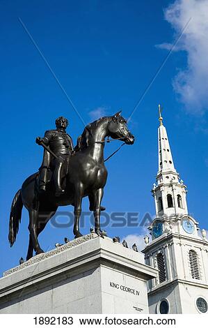 King George Iv Statue On Horseback And Steeple Of St. Martin In The Fields Church View Large Photo Image Stock Image - King George Iv Statue On Horseback And Steeple Of St. Martin In The Fields Church. Fotosearch