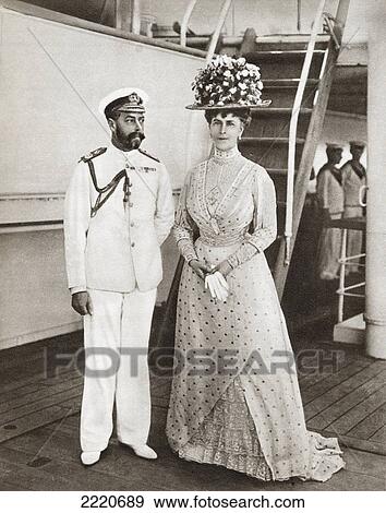 Stock Photo - King George V And Queen Mary In 1911 On Board The Medina For Their Visit To India. George V, George Frederick Ernest Albert, 1865. Fotosearch