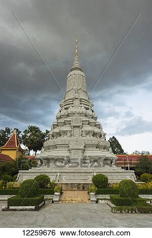 Stock Photograph - King Norodom Stupa containing the ashes of the King Norodom; Phnom Penh, Cambodia. Fotosearch