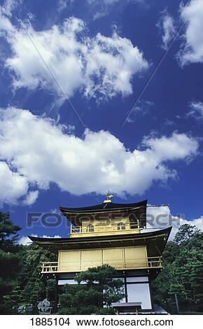 Kinkakuji Temple, Low Angle View View Large Photo Image Picture - Kinkakuji Temple, Low Angle View. Fotosearch