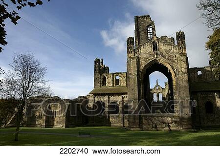 Stock Image - Kirkstall Abbey; Leeds, West Yorkshire, England. Fotosearch