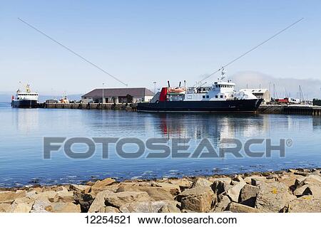 Stock Image - Kirkwall Pier; Kirkwall, Orkney, Scotland. Fotosearch