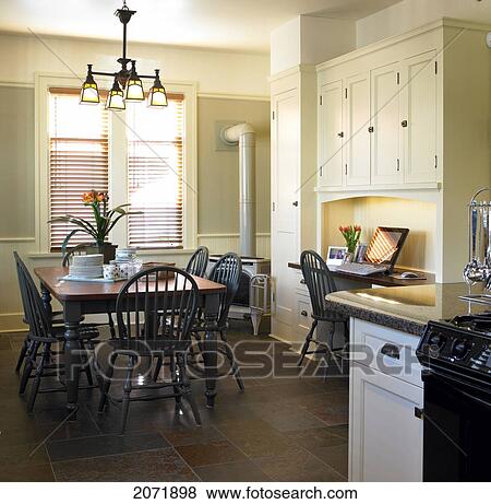 Stock Photo - Kitchen Of Arts And Crafts Style Home, Victoria, British Columbia. Fotosearch
