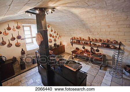Kitchen Of The Chateau De Chenonceau, Chenonceau, Indre-Et-Loire, France View Large Photo Image Stock Image - Kitchen Of The Chateau De Chenonceau, Chenonceau, Indre-Et-Loire, France. Fotosearch