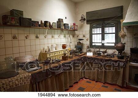 Picture - Kitchen of the ranch house, Estancia Santa Susana, Los Cardales, Provincia de Buenos Aires, Argentina. Fotosearch