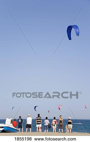 Kite Surfing On Playamar Beach; Torremolinos, Malaga, Spain View Large Photo Image Stock Photo - Kite Surfing On Playamar Beach; Torremolinos, Malaga, Spain. Fotosearch