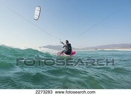 Kitesurfing; tarifa cadiz andalusia spain View Large Photo Image Stock Image - Kitesurfing; tarifa cadiz andalusia spain. Fotosearch