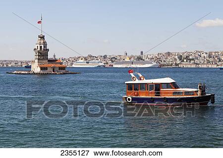 Stock Photo - Kiz Kulesi monument; Istanbul, Turkey. Fotosearch