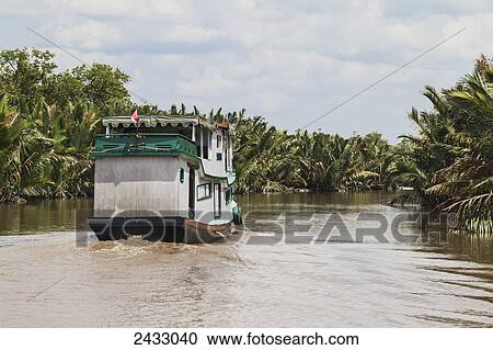 Klotok river boat on the Sekonyer River, Tanjung Puting National Park, Central Kalimantan, Borneo, Indonesia View Large Photo Image Stock Image - Klotok river boat on the Sekonyer River, Tanjung Puting National Park, Central Kalimantan, Borneo, Indonesia. Fotosearch