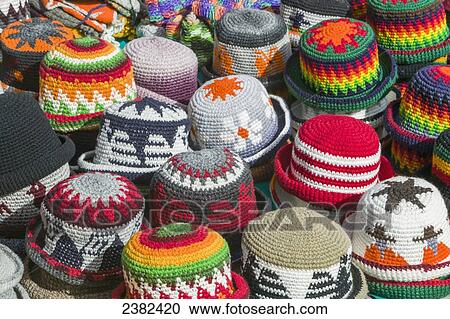 Knit hats for sale at the market; Otavalo, Ecuador View Large Photo Image Stock Image - Knit hats for sale at the market; Otavalo, Ecuador. Fotosearch