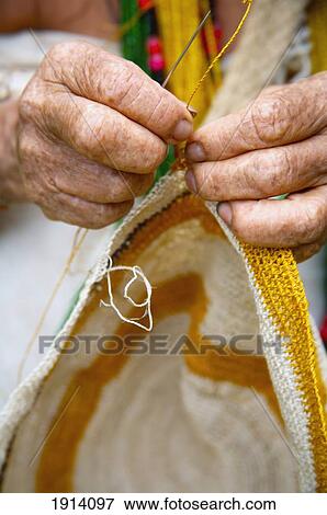 Kogui woman Weaving; Colombia View Large Photo Image Stock Photo - Kogui woman Weaving; Colombia. Fotosearch