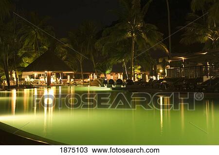 Koh Chang, Thailand; A Pool At A Resort Illuminated At Night View Large Photo Image Stock Image - Koh Chang, Thailand; A Pool At A Resort Illuminated At Night. Fotosearch