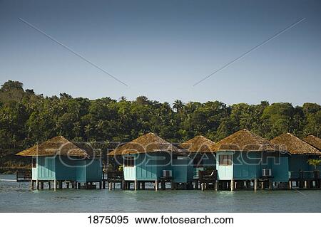 Stock Photography - Koh Chang, Thailand; Guesthouse Huts In The Water. Fotosearch