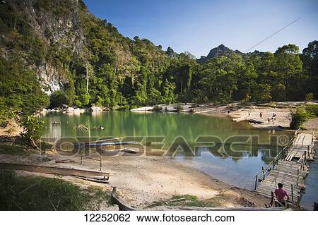 Stock Image - Kong Lor, home to the famous 7 Kilometer caves; Kong Lor, Laos. Fotosearch