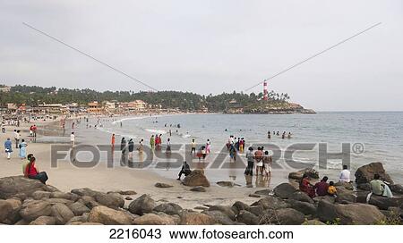 Stock Image - Kovalam Beach, Kovalam, Kerala, India. Fotosearch