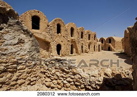 Ksar Hedada, A Walled City Used For Grain Storage And Famous As The Set For Star Wars Film Phantom Menace; Tunisia, North Africa View Large Photo Image Stock Image - Ksar Hedada, A Walled City Used For Grain Storage And Famous As The Set For Star Wars Film Phantom Menace; Tunisia, North Africa. Fotosearch
