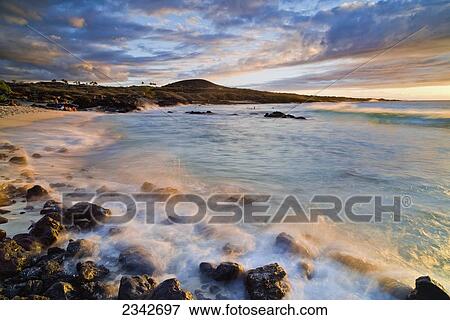 Kua Bay Beach park at sunset; Big Island, Hawaii, United States of America View Large Photo Image Stock Photo - Kua Bay Beach park at sunset; Big Island, Hawaii, United States of America. Fotosearch