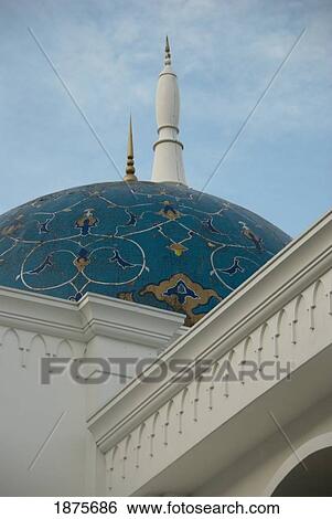 Stock Photograph - Kuala Lumpur, Malaysia; A Blue Dome As The Roof Of A Building. Fotosearch