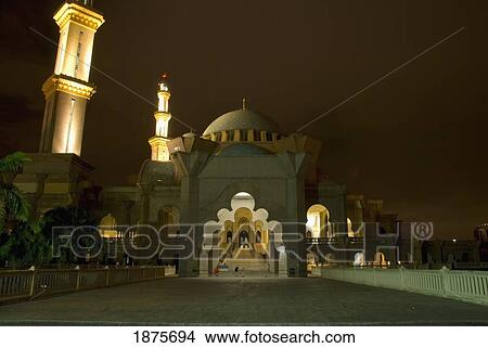 Kuala Lumpur, Malaysia; A Building Illuminated At Night View Large Photo Image Picture - Kuala Lumpur, Malaysia; A Building Illuminated At Night. Fotosearch