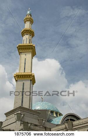 Kuala Lumpur, Malaysia; A Building With A Blue Dome And A Tower On The Roof View Large Photo Image Stock Photograph - Kuala Lumpur, Malaysia; A Building With A Blue Dome And A Tower On The Roof. Fotosearch