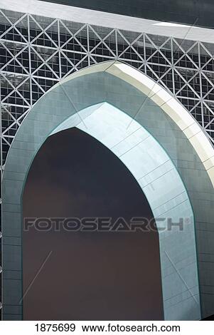 Kuala Lumpur, Malaysia; A Concrete Archway Through A Building View Large Photo Image Stock Photo - Kuala Lumpur, Malaysia; A Concrete Archway Through A Building. Fotosearch