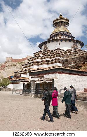 Stock Image - Kumbum Stupa, Tibetan Friendship Highway; Gyangze, Tibet, China. Fotosearch