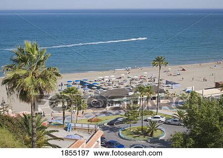 Stock Photo - La Carihuela Beach, Costa Del Sol, Malaga, Spain. Fotosearch
