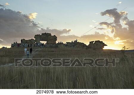 Stock Photo - La Fenetre D'isalo Rock Formation, Isalo National Park, Fianarantsoa Province, Madagascar. Fotosearch