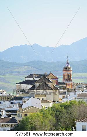 Stock Image - La Iglesia De San Sebastian; Canete La Real Malaga Andalusia Spain. Fotosearch