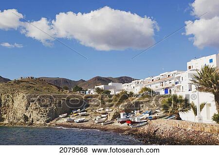 Stock Photo - La Isleta Del Moro Also Known As La Isleta In Cabo De Gata-Nijar Natural Park; Almeria Province Spain. Fotosearch
