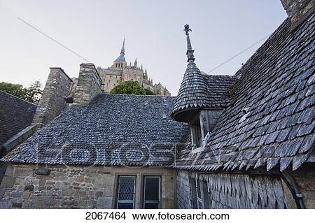 La Maison Des Artichauts (House Of Artichokes) And Abbey Of Mont-Saint-Michel, France View Large Photo Image Picture - La Maison Des Artichauts (House Of Artichokes) And Abbey Of Mont-Saint-Michel, France. Fotosearch