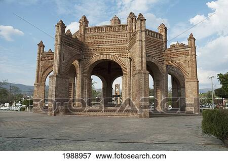 Stock Photo - La Pila, Moorish-Spanish Style Fountain, Chiapa De Corzo, Chiapas, Mexico. Fotosearch