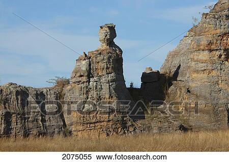 Stock Photography - La Reine D'isalo Rock Formation, Isalo National Park, Fianarantsoa Province, Madagascar. Fotosearch