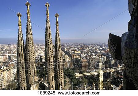 La Sagrada Familia, High Angle View View Large Photo Image Stock Photo - La Sagrada Familia, High Angle View. Fotosearch