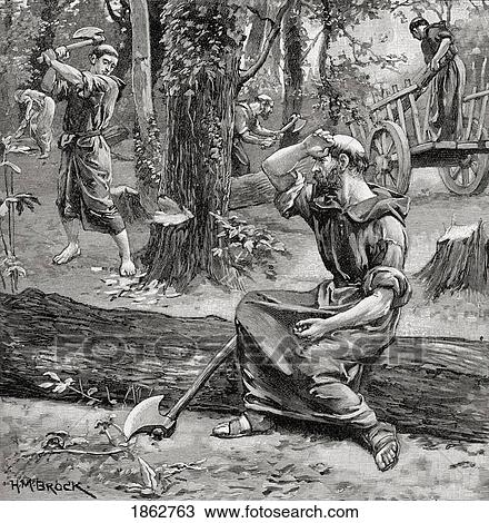 Stock Image - Labouring Monks From The Book The Church Of England A History For The People Published C. 1910. Fotosearch