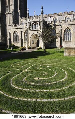 Labyrinth Outside Of Church Of St John In Glastonbury Town View Large Photo Image Stock Image - Labyrinth Outside Of Church Of St John In Glastonbury Town. Fotosearch