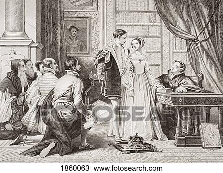 Stock Image - Lady Jane GreyÃƒÂ¢Ã¢â€šÂ¬Ã¢â€žÂ¢S Reluctance To Accept The Crown, Sion House July 8Th 1553. Engraved By Herbert Bourne After C. R. Leslie. From The Book ÃƒÂ¢Ã¢â€šÂ¬Ã…â€œIllustrations Of English And Scottish HistoryÃƒÂ¢Ã¢â€šÂ¬Ã‚Â Volume 1. Fotosearch