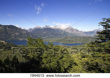 Stock Image - Lago Perito Moreno, as seen from Cerro Campanario, San Carlos de Bariloche, Nahuel Huapi National Park, Rio, Argentina. Fotosearch