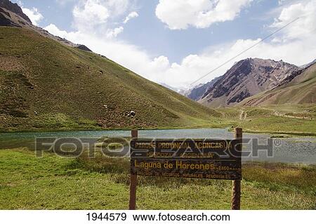 Stock Photo - Laguna de Horcones, Mount Aconcagua Provincial Park, Mendoza, Argentina. Fotosearch