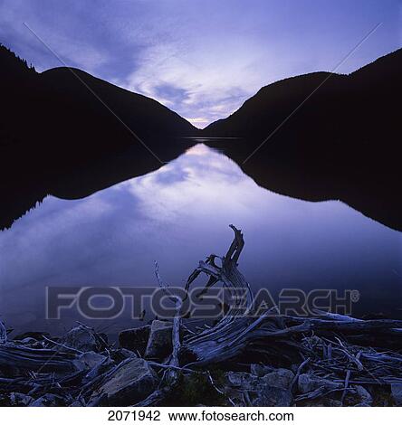 Stock Image - Lake At Dusk, Forillon National Park, Gaspe Coast, Quebec. Fotosearch