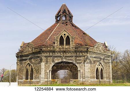 Lake Clifton Valve House, an endangered building; Baltimore, Maryland, United States of America View Large Photo Image Picture - Lake Clifton Valve House, an endangered building; Baltimore, Maryland, United States of America. Fotosearch