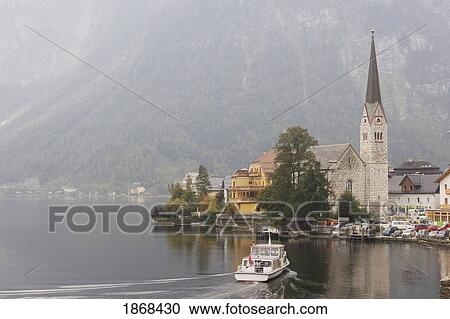 Lake Hallstatt; Hallstatt, Salzkammergut, Austria View Large Photo Image Stock Image - Lake Hallstatt; Hallstatt, Salzkammergut, Austria. Fotosearch