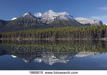 Stock Photo - Lake Hebert, Banff National Park; Banff National Park, Alberta, Canada. Fotosearch