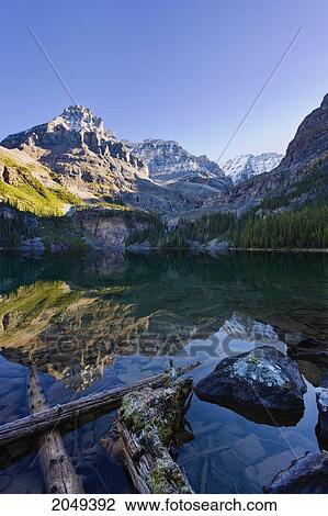Stock Image - Lake O'hara And Mountains, Yoho National Park, British Columbia. Fotosearch