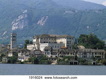 Lake Orta, Isola San Giulio View Large Photo Image Picture - Lake Orta, Isola San Giulio. Fotosearch