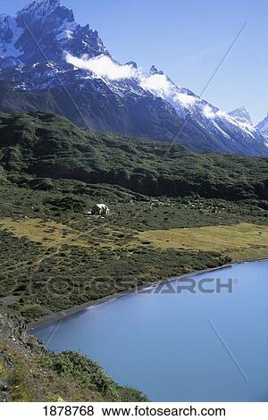 Lake Pehoe, Torres Del Paine National Park View Large Photo Image Stock Photo - Lake Pehoe, Torres Del Paine National Park. Fotosearch