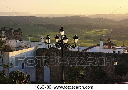 Stock Photograph - Lamp Post, Medina-Sidonia, Andalucia, Spain. Fotosearch